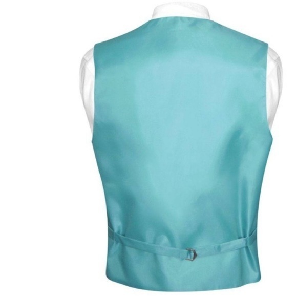 Mens Vesuvio Napoli Italian Design Dress Vest Turquoise Aqua Blue Suit/Tux Small - Picture 12 of 12